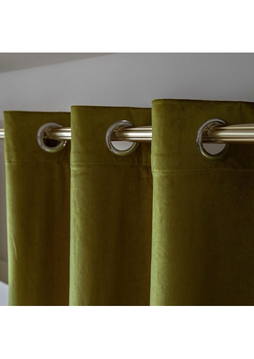 Beauty Home Κουρτίνα βελούδο σκίασης με 8 μεταλλικούς κρίκους Art 8399 140x270 Χρυσό