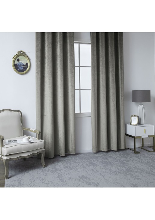 Beauty Home Κουρτίνα βελούδο σκίασης με 8 μεταλλικούς κρίκους Art 8399 140x270 Βιζόν