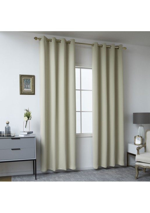 Beauty Home Κουρτίνα Blackout σκίασης με 8 κρίκους Ideal Art 8400 140x270 Μπεζ