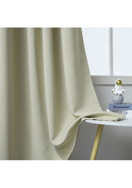 Beauty Home Κουρτίνα Blackout σκίασης με 8 κρίκους Ideal Art 8400 140x270 Μπεζ