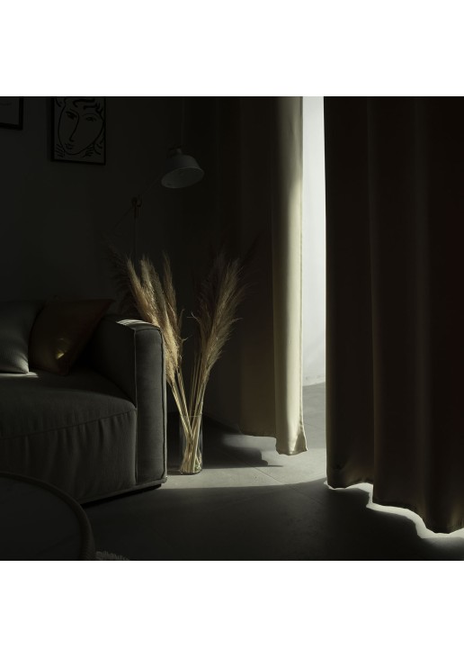 Beauty Home Κουρτίνα Blackout σκίασης με 8 κρίκους Ideal Art 8400 140x270 Μπεζ