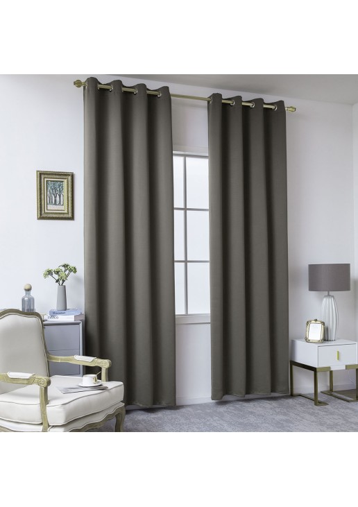 Beauty Home Κουρτίνα Blackout σκίασης με 8 κρίκους Ideal Art 8400 140x270 Καφέ