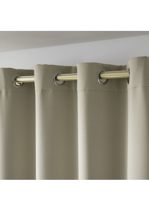 Beauty Home Κουρτίνα Blackout σκίασης με 8 κρίκους Ideal Art 8400 140x270 Άμμου