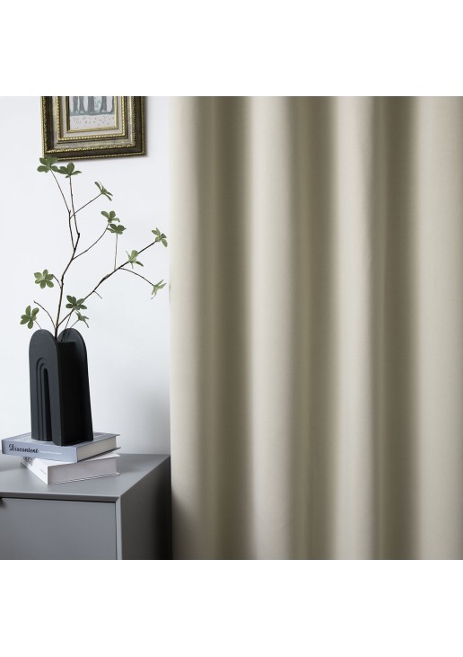 Beauty Home Κουρτίνα Blackout σκίασης με 8 κρίκους Ideal Art 8400 140x270 Άμμου