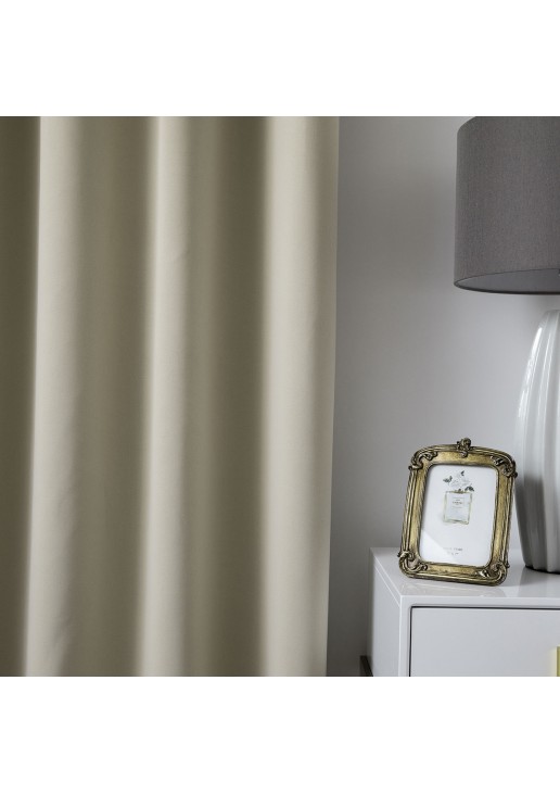 Beauty Home Κουρτίνα Blackout σκίασης με 8 κρίκους Ideal Art 8400 140x270 Άμμου