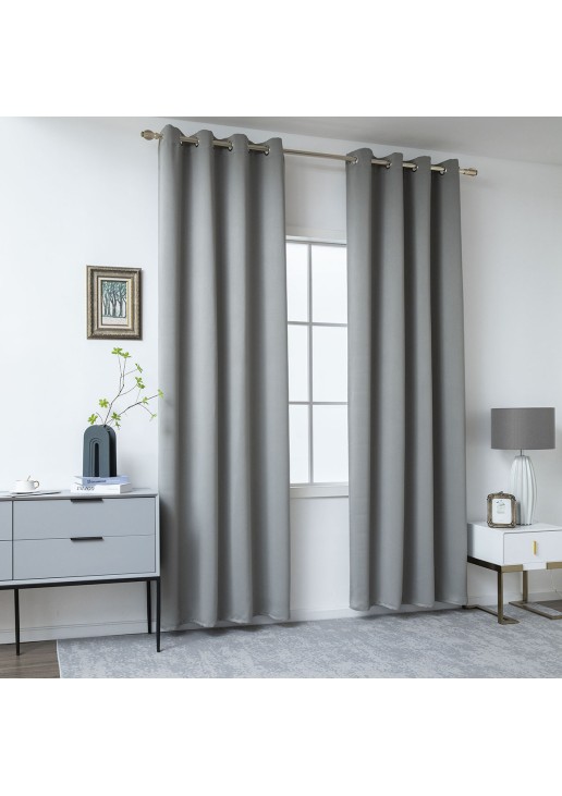 Beauty Home Κουρτίνα Blackout σκίασης με 8 κρίκους Art Ideal 8400 140x270 Ανθρακίτης