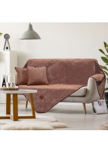 Ριχτάρι Διθέσιο Micro velour 180x250 Art 8405 Διθέσιο Κεραμιδί Beauty Home