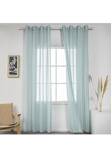 Beauty Home Κουρτίνα γάζα με σενίλ και 8 μεταλλικούς κρίκους Art 8441 140x270 Βεραμάν
