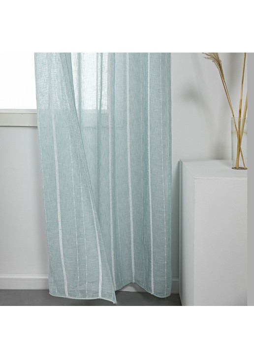 Beauty Home Κουρτίνα γάζα με σενίλ και 8 μεταλλικούς κρίκους Art 8441 140x270 Βεραμάν