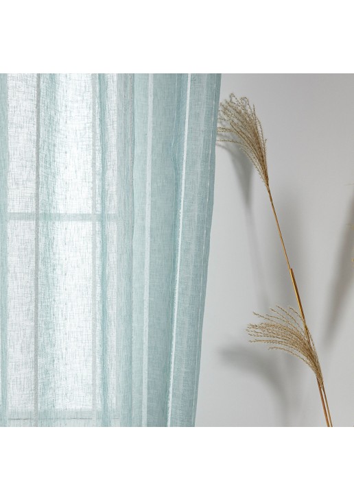 Beauty Home Κουρτίνα γάζα με σενίλ και 8 μεταλλικούς κρίκους Art 8441 140x270 Βεραμάν