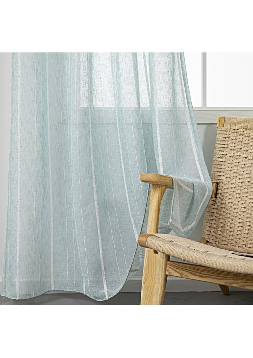Beauty Home Κουρτίνα γάζα με σενίλ και 8 μεταλλικούς κρίκους Art 8441 140x270 Βεραμάν