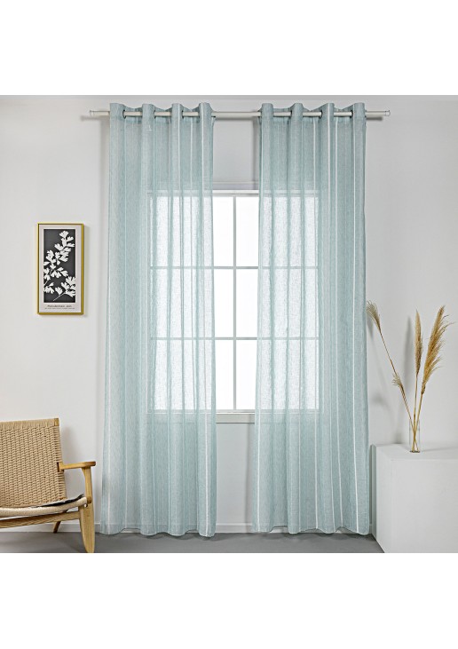 Beauty Home Κουρτίνα γάζα με σενίλ και 8 μεταλλικούς κρίκους Art 8441 140x270 Βεραμάν