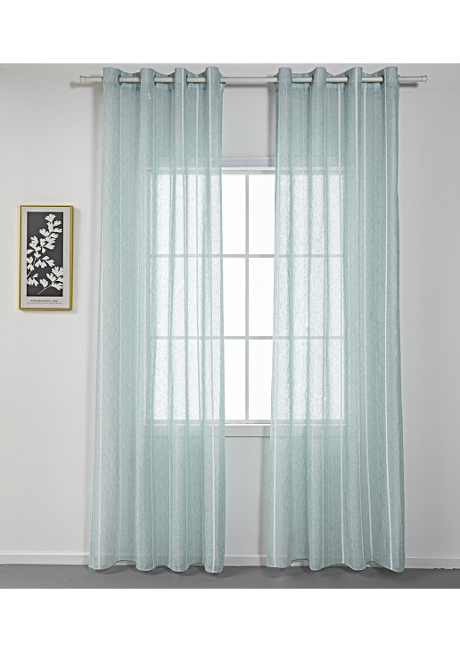 Beauty Home Κουρτίνα γάζα με σενίλ και 8 μεταλλικούς κρίκους Art 8441 140x270 Βεραμάν