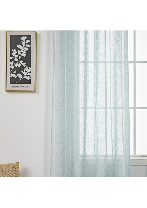 Beauty Home Κουρτίνα γάζα με σενίλ και 8 μεταλλικούς κρίκους Art 8441 140x270 Βεραμάν