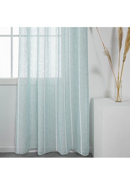 Beauty Home Κουρτίνα γάζα με σενίλ και 8 μεταλλικούς κρίκους Art 8441 140x270 Βεραμάν