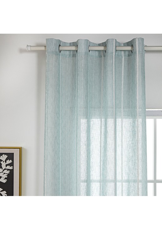 Beauty Home Κουρτίνα γάζα με σενίλ και 8 μεταλλικούς κρίκους Art 8441 140x270 Βεραμάν