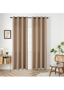 Beauty Home Κουρτίνα μεσαίας σκίασης με 8 μεταλλικούς κρίκους Effect Art 8443 140x270 Μπεζ
