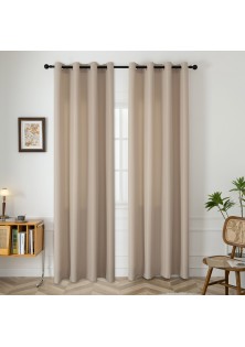 Beauty Home Κουρτίνα μεσαίας σκίασης με 8 μεταλλικούς κρίκους Effect Art 8443 140x270 Άμμου