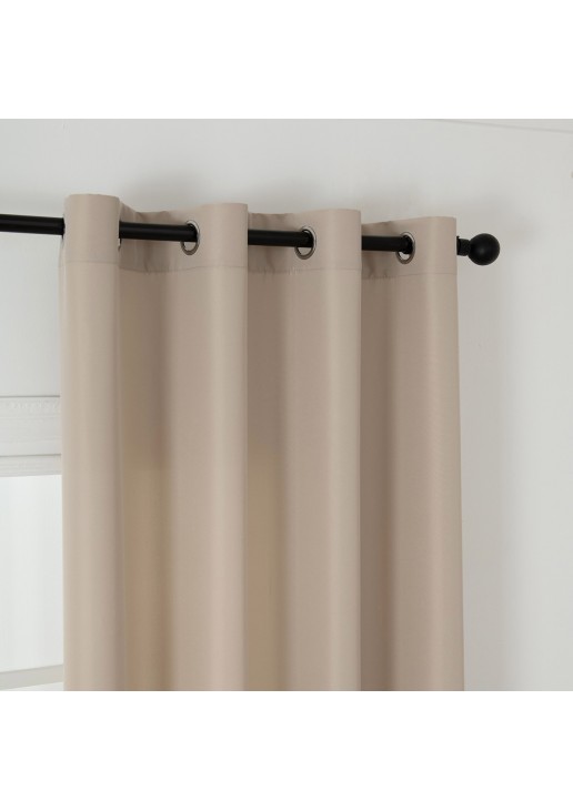 Beauty Home Κουρτίνα μεσαίας σκίασης με 8 μεταλλικούς κρίκους Effect Art 8443 140x270 Άμμου