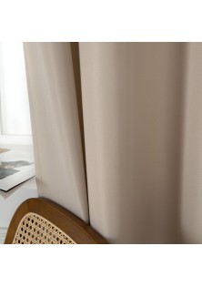 Beauty Home Κουρτίνα μεσαίας σκίασης με 8 μεταλλικούς κρίκους Effect Art 8443 140x270 Άμμου
