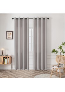 Beauty Home Κουρτίνα μεσαίας σκίασης με 8 μεταλλικούς κρίκους Effect Art 8443 140x270 Ασημί