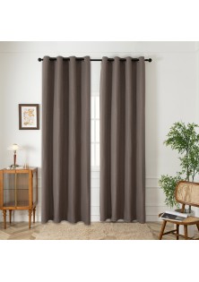 Beauty Home Κουρτίνα Blackout Jacquard σκίασης με 8 μεταλλικούς κρίκους Glare Art 8444 140x270 Μόκα