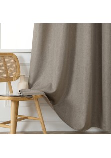 Beauty Home Κουρτίνα μεσαίας σκίασης με 8 μεταλλικούς κρίκους Illusion Art 8445 140x270 Χακί