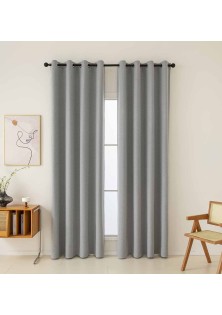 Beauty Home Κουρτίνα Full Blackout σκίασης με 8 κρίκους Total Art 8446 140x270 Γκρι