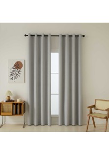 Beauty Home Κουρτίνα Full Blackout σκίασης με 8 κρίκους Total Art 8446 140x270 Ασημί