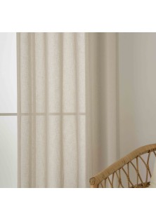 Beauty Home Κουρτίνα γάζα μονόχρωμη με 8 μεταλλικούς κρίκους Fit Art 8447 140x270 Μπεζ