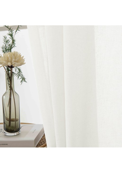 Beauty Home Κουρτίνα γάζα μονόχρωμη με 8 μεταλλικούς κρίκους Fit Art 8447 140x270 Εκρού