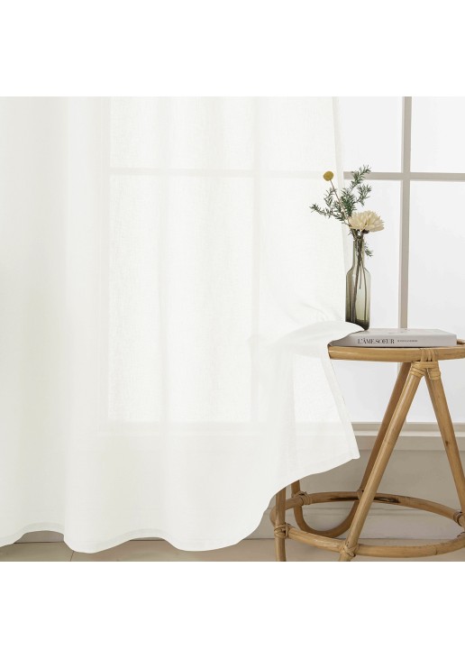 Beauty Home Κουρτίνα γάζα μονόχρωμη με 8 μεταλλικούς κρίκους Fit Art 8447 140x270 Εκρού