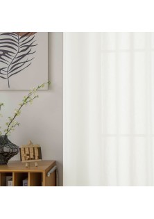 Beauty Home Κουρτίνα γάζα μονόχρωμη με 8 μεταλλικούς κρίκους Fit Art 8447 140x270 Εκρού