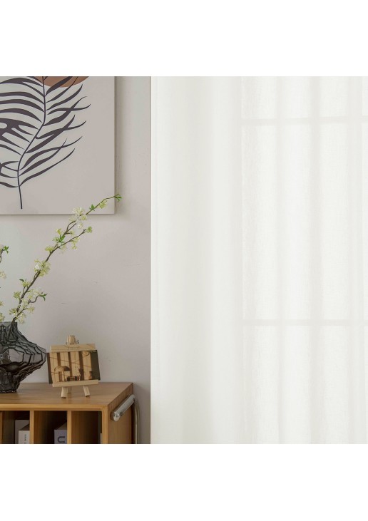 Beauty Home Κουρτίνα γάζα μονόχρωμη με 8 μεταλλικούς κρίκους Fit Art 8447 140x270 Εκρού