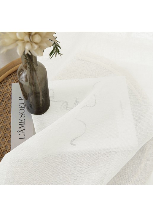 Beauty Home Κουρτίνα γάζα μονόχρωμη με 8 μεταλλικούς κρίκους Fit Art 8447 140x270 Εκρού