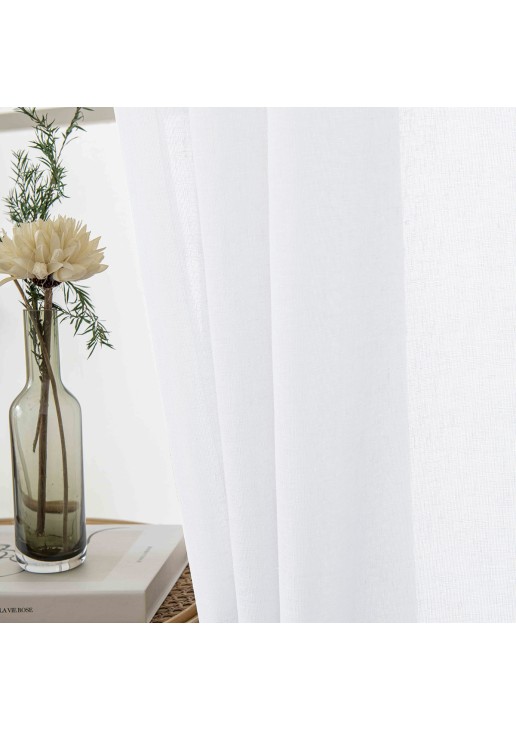 Beauty Home Κουρτίνα γάζα μονόχρωμη με 8 μεταλλικούς κρίκους Fit Art 8447 140x270 Λευκό