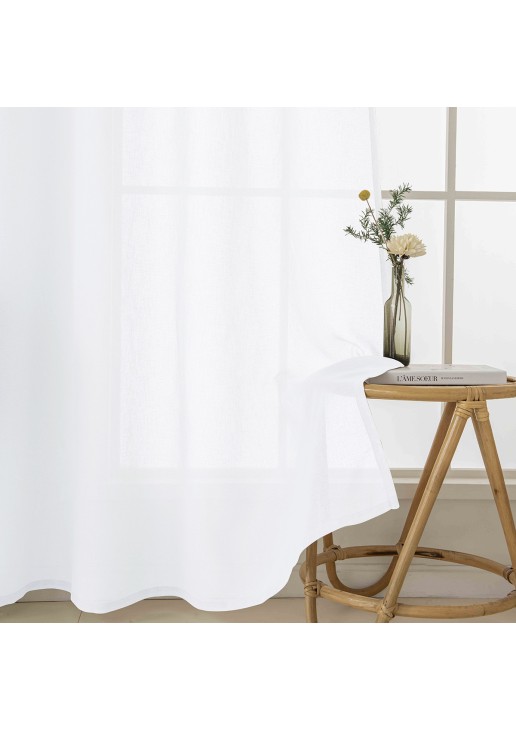 Beauty Home Κουρτίνα γάζα μονόχρωμη με 8 μεταλλικούς κρίκους Fit Art 8447 140x270 Λευκό