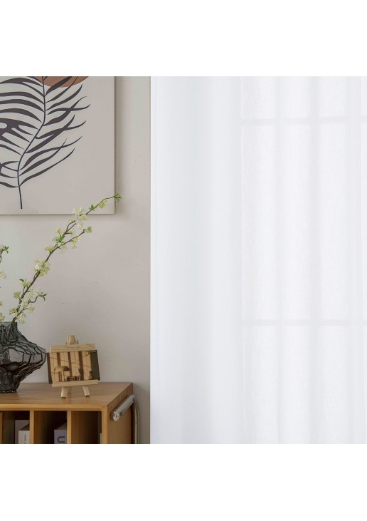Beauty Home Κουρτίνα γάζα μονόχρωμη με 8 μεταλλικούς κρίκους Fit Art 8447 140x270 Λευκό