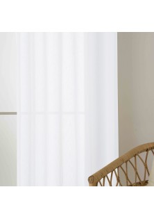 Beauty Home Κουρτίνα γάζα μονόχρωμη με 8 μεταλλικούς κρίκους Fit Art 8447 140x270 Λευκό