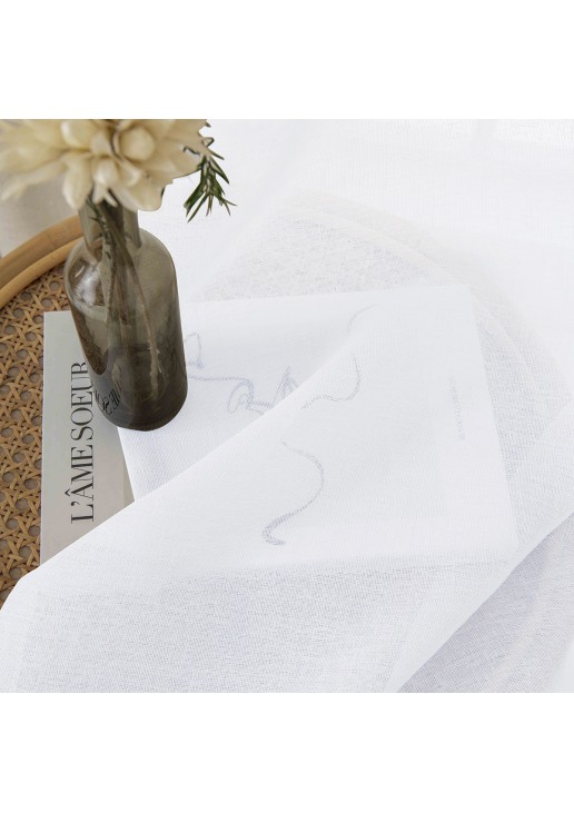 Beauty Home Κουρτίνα γάζα μονόχρωμη με 8 μεταλλικούς κρίκους Fit Art 8447 140x270 Λευκό