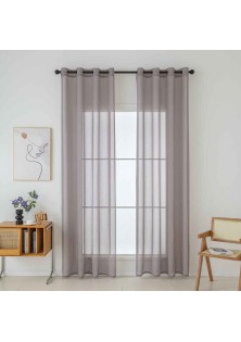 Beauty Home Κουρτίνα γάζα μονόχρωμη με 8 μεταλλικούς κρίκους Sharp Art 8448 140x270 Αμέθυστος