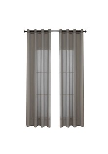 Beauty Home Κουρτίνα γάζα μονόχρωμη με 8 μεταλλικούς κρίκους Sharp Art 8448 140x270 Μπεζ