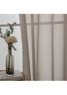 Beauty Home Κουρτίνα γάζα μονόχρωμη με 8 μεταλλικούς κρίκους Sharp Art 8448 140x270 Άμμου