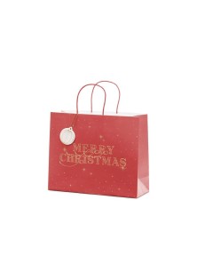 Beauty Home ΧΑΡΤΙΝΗ ΤΣΑΝΤΑ MERRY CHRISTMAS ΚΟΚΚΙΝΗ 32.5×26.5×11.5cm