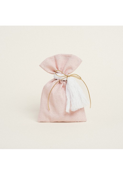 Beauty Home ΠΟΥΓΚΙ ΡΟΖ ΜΕ ΧΡΥΣΟ LUREX 12 x 17 cm