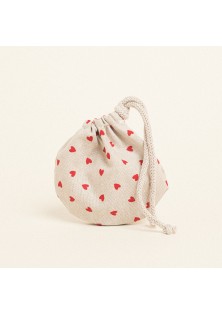 Beauty Home ΠΟΥΓΚΙ ΟΒΑΛ ΜΕ ΚΟΡΔΟΝΙ 13 x 14 cm ΜΙΚΡΕΣ ΚΟΚΚΙΝΕΣ ΚΑΡΔΙΕΣ