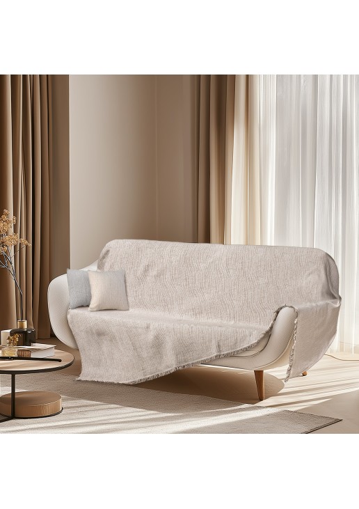 Beauty Home Ριχτάρι Τριθέσιο Art 8707 180x290 Εκρού