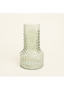 Beauty Home Βάζο Ανάγλυφο 13.8 x 24 cm ΣΚΟΥΡΟ ΠΡΑΣΙΝΟ