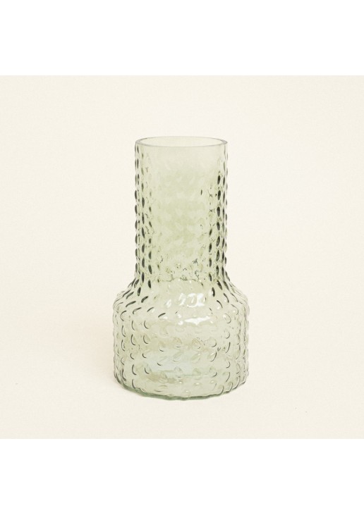 Beauty Home Βάζο Ανάγλυφο 13.8 x 24 cm ΣΚΟΥΡΟ ΠΡΑΣΙΝΟ