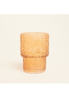 Beauty Home Κηροπήγιο Γυάλινο 7 x 9,2 cm Πορτοκαλί